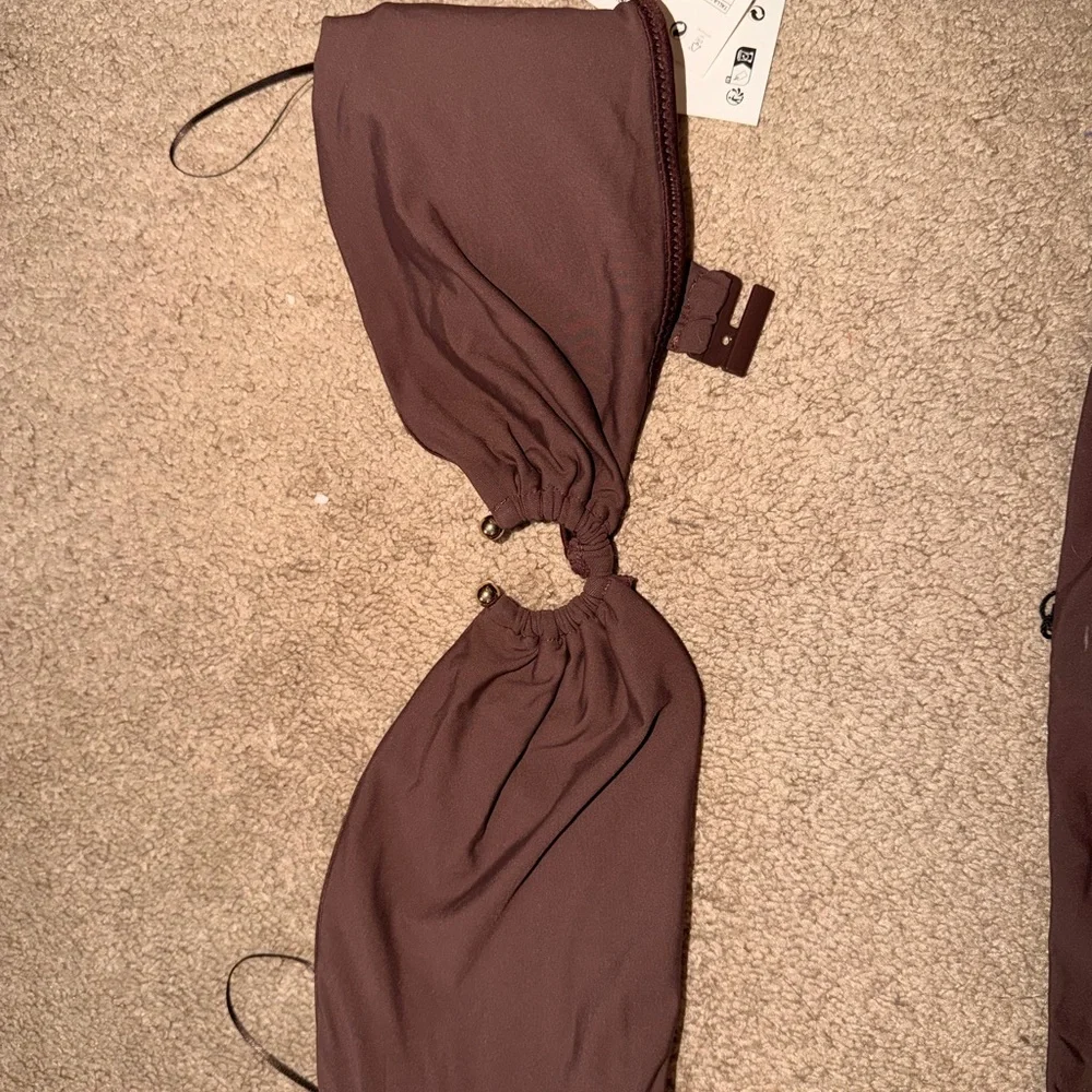 Zara Chocolate Bikini Set (Top size Large, Bottom size medium) - Picture 4 of 11